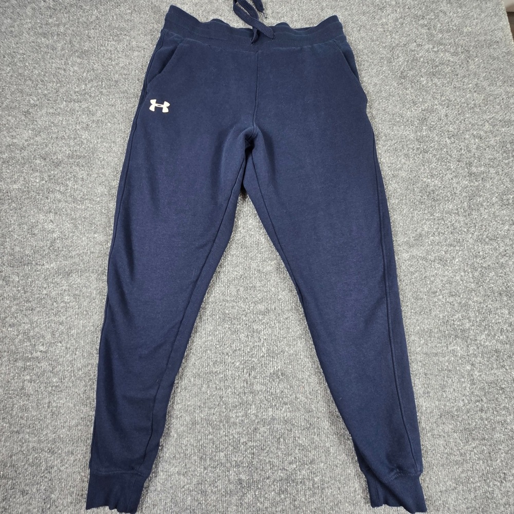 Under Armour Joggers Mens Large Blue Rival Fleece Tapered Sweatpants